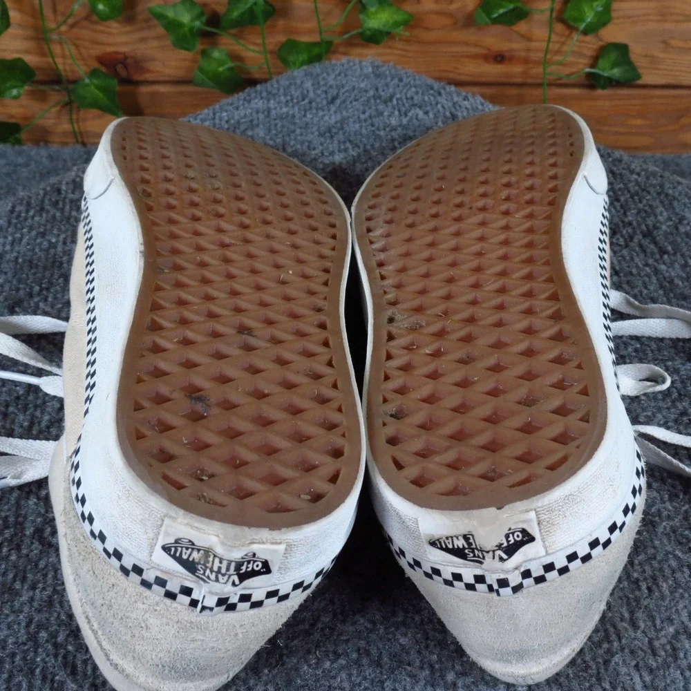 Vans Old Skool‎ Checkerboard Foxing Mens 9.5 Womens 11 Skate Shoes Cream Suede